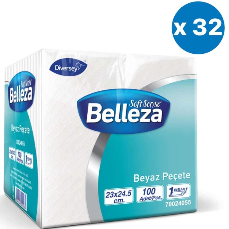 Belleza Beyaz Peçete 23x24.5 Cm 100 Lü 32 Paket 