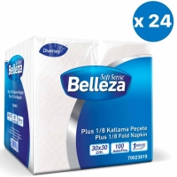 Belleza Plus 1/8 Katlama Peçete 30x30 Cm 100 Lü 24 Paket - 1