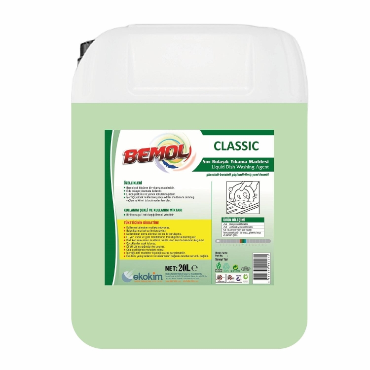 Bemol Classic Elde Bulaşık Deterjanı Yeşil 20 Kg 