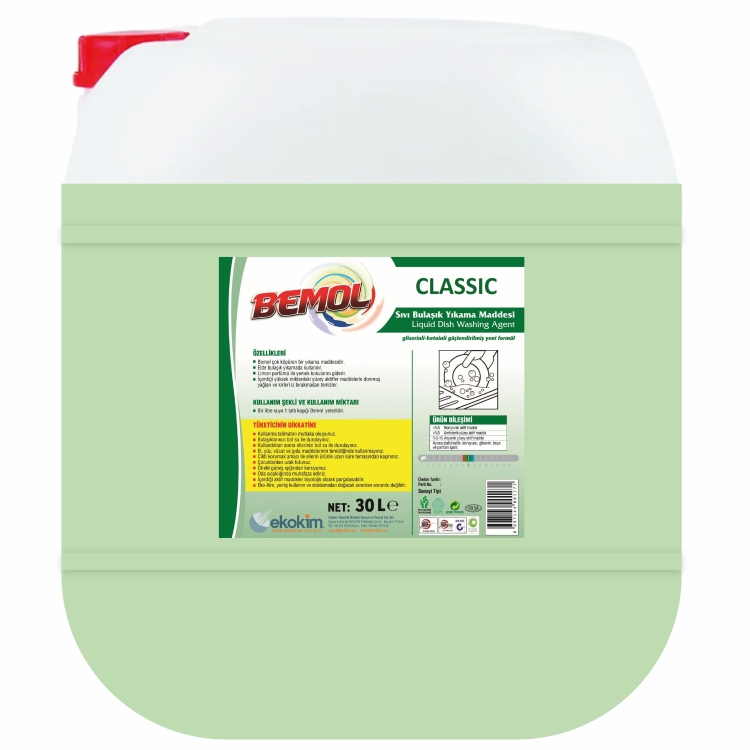 Bemol Classic Elde Bulaşık Deterjanı Yeşil 30 Kg 