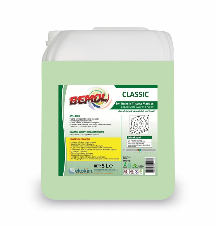 Bemol Classic Elde Bulaşık Deterjanı Yeşil 5 Kg 