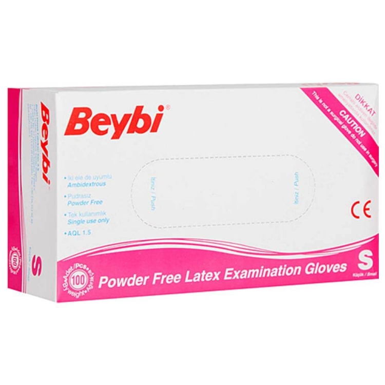 Beybi Pudrasız Lateks Muayene Eldiveni Küçük Boy Small 100 Lü 