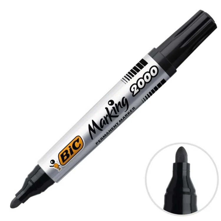 Bic Marker Koli Kalemi Yuvarlak Uç Siyah 2000 