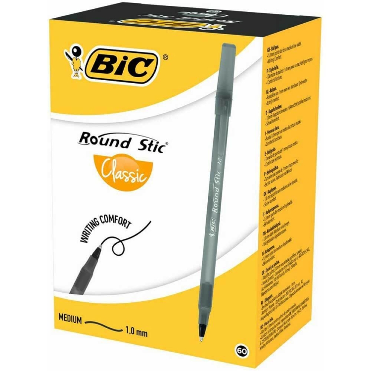 Bic Round Stic Tükenmez Kalem Siyah 1 mm 60 Lı 962665 