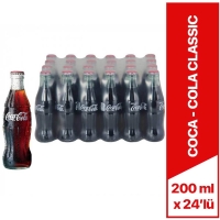 Coca Cola Classic Cam Şişe Kola 200 Ml x 24 Lü - 1