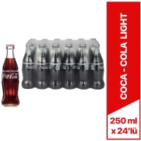 Coca Cola Light Cam Şişe Kola 250 Ml x 24 Lü - 1