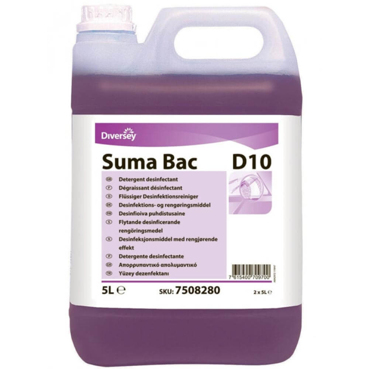 Diversey Suma Bac D10 Dezenfektanlı Deterjan QAC 5 Lt 