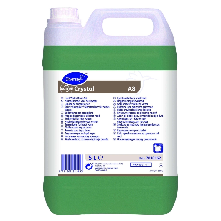 Diversey Suma Crystal A8 Asitli Bulaşık Parlatıcı 5.2 Kg 