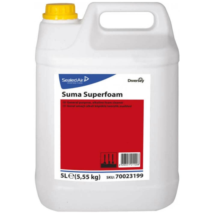 Diversey Suma SuperFoam Ağır Yağ ve Kir Çözücü Deterjan Köpüklü 5 Lt 
