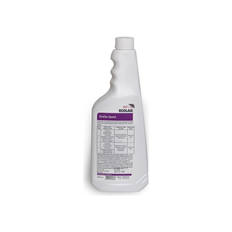 Ecolab Sirafan Speed Durulama Gerektirmeyen Hızlı Dezenfektan 750 Ml 