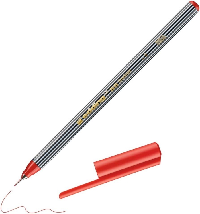 Edding Fine Pen Stabilo Kalem E-55 0.3 mm Kırmızı 
