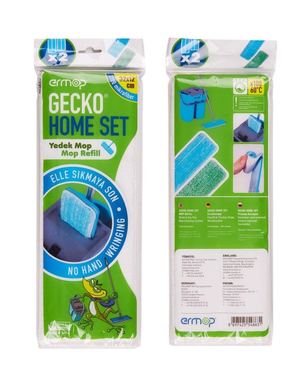 Ermop Gecko Tablet Mop Home Set Yedek Mop 2 Adet 