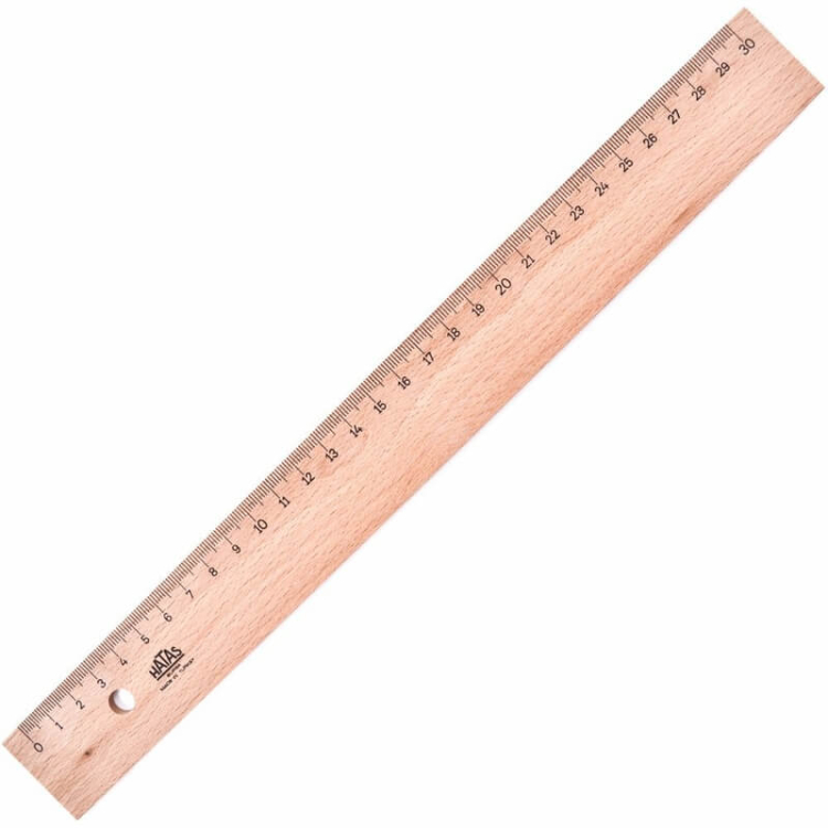 Hatas Tahta Cetvel Takviyesiz 30 Cm 