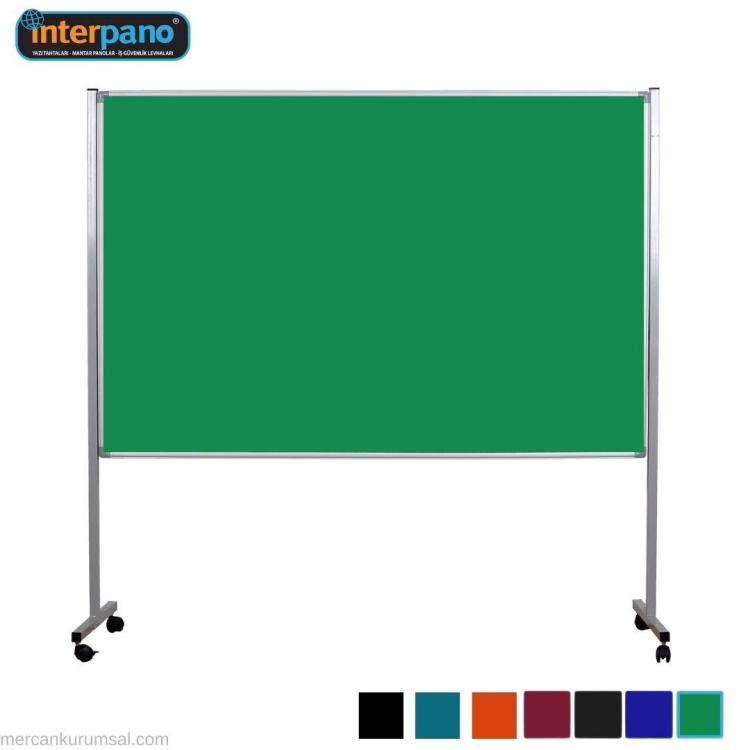 İnter Tekerlek Ayaklı Çuhalı Yeşil Pano 120x200 Cm INT-564-Y 