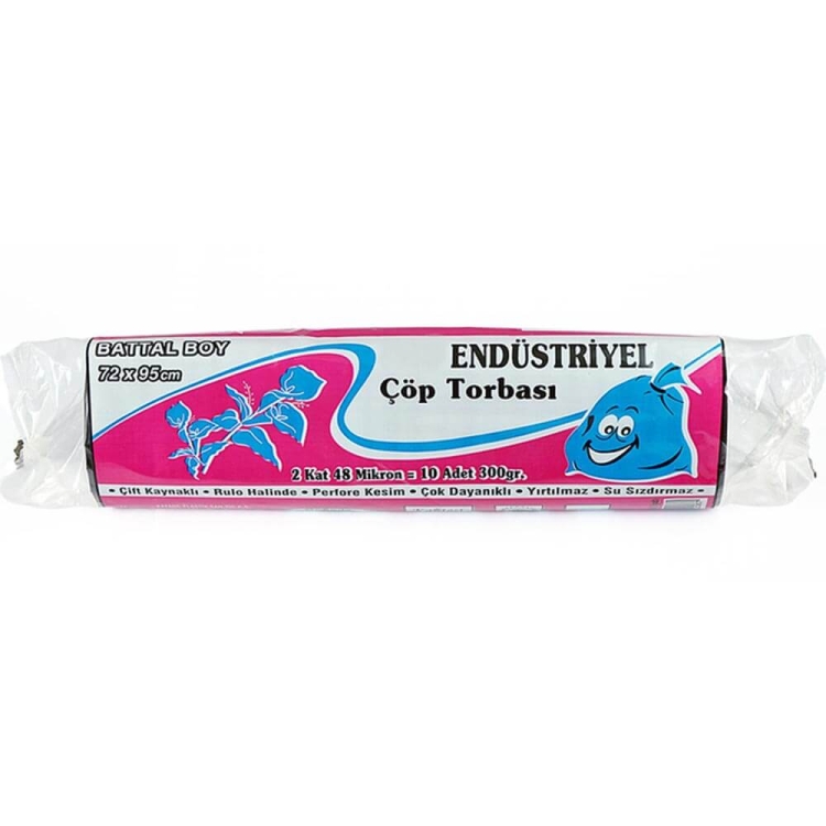 Kazanç Endüstriyel Battal Siyah Çöp Torbası 72x95 Cm 10 Lu 20 Paket 