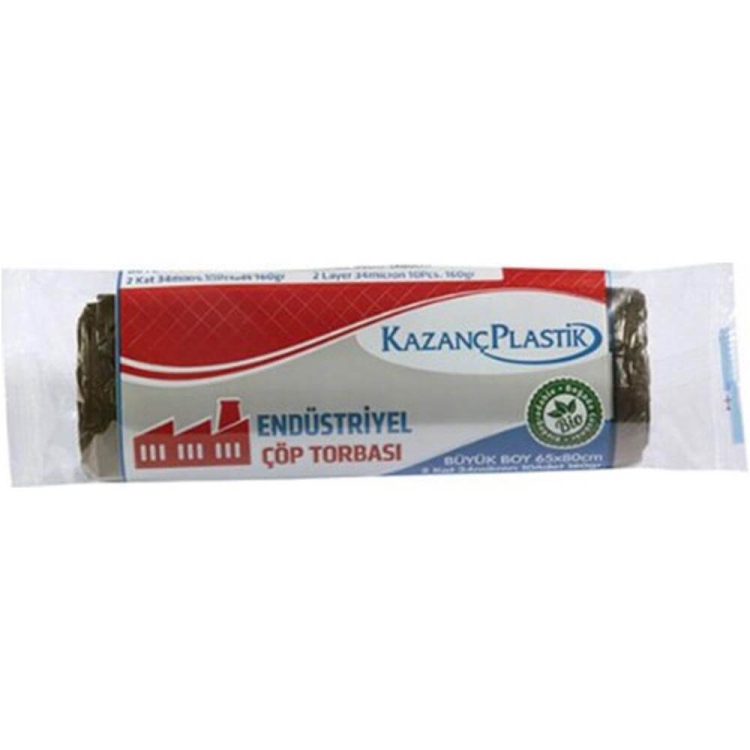 Kazanç Endüstriyel Büyük Mavi Çöp Torbası 65x80 Cm 10 Lu 25 Paket 