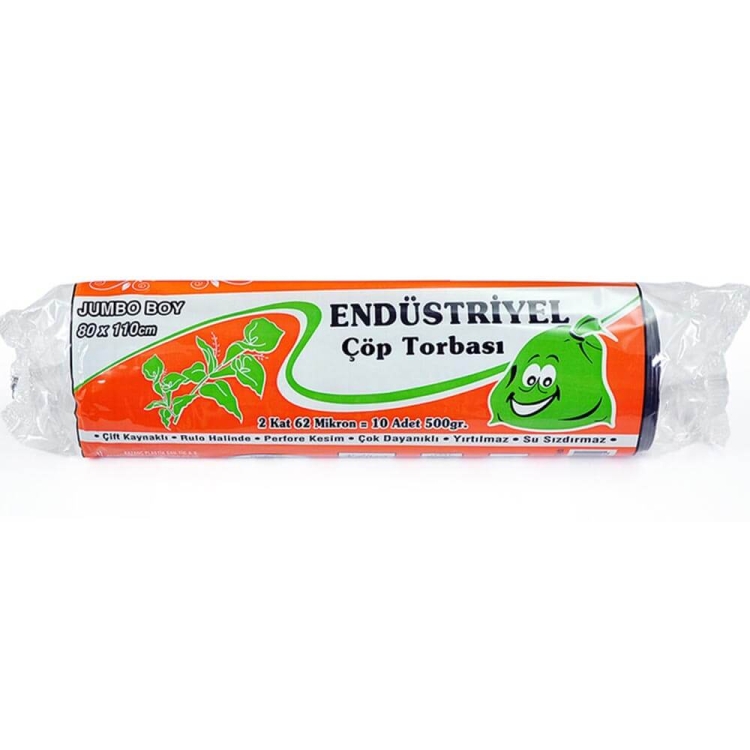 Kazanç Endüstriyel Jumbo Mavi Çöp Torbası 80x110 Cm 10 Lu 20 Paket 