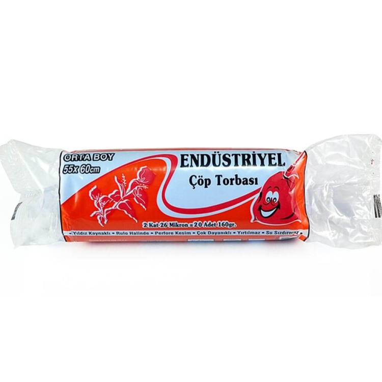 Kazanç Endüstriyel Orta Mavi Çöp Torbası 55x60 Cm 20 Li 25 Paket 
