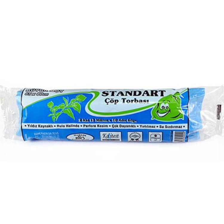 Kazanç Standart Büyük Siyah Çöp Torbası 65x80 Cm 10 Lu 50 Paket 