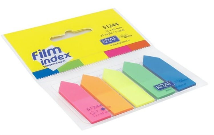 Kraf Film Index Ok Şekilli 5 Renk 51244 