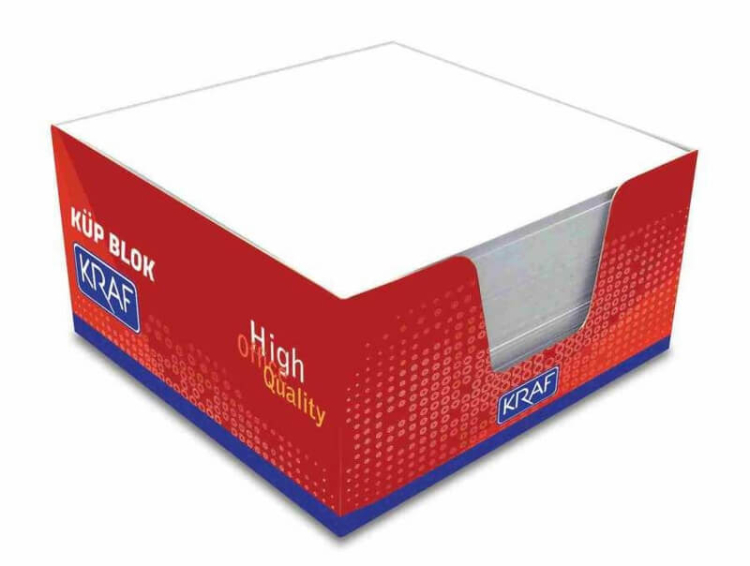 Kraf Küp Blok Beyaz 9x9 Cm 116G 