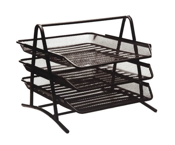 Kraf Perfore Evrak Rafı Metal 3 Katlı Siyah 460G 