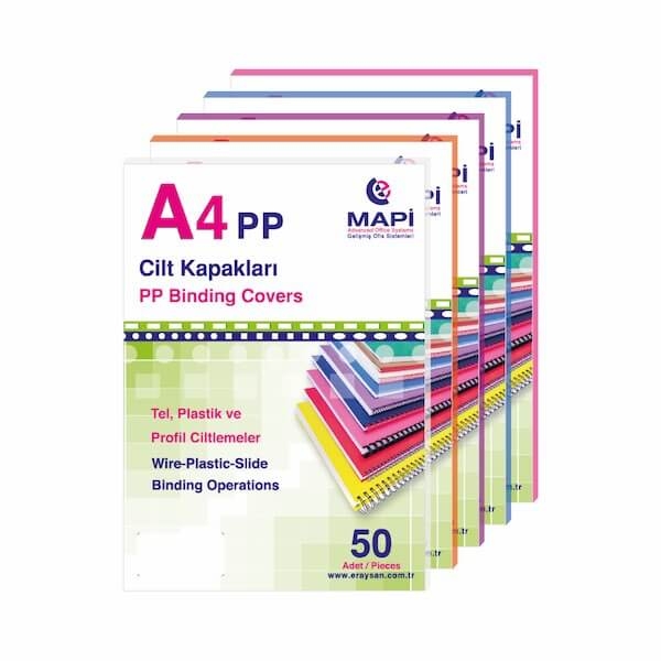 Mapibind 450 Mic PP A3 Cilt Kapağı Kırmızı 50 Li 