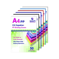 Mapibind 450 Mic PP A3 Cilt Kapağı Şeffaf Turuncu 50 Li - 1