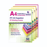 Mapibind 550 Mic A4 PP Cilt Kapağı Fosforlu Sarı 50 Li - 1
