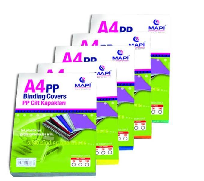 Mapibind 550 Mic PP A4 Cilt Kapağı Siyah 50 Li 