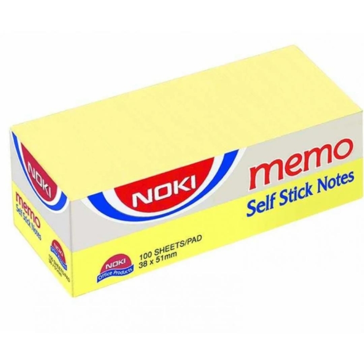 Noki Memo 38x51 Sarı 3 Lü Yapışkanlı Not Kağıdı 100 Yaprak 