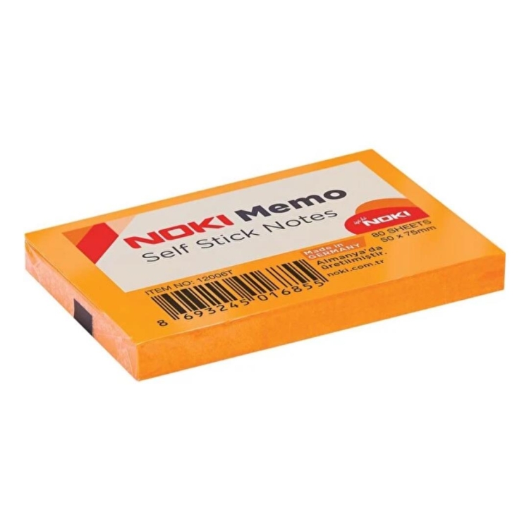 Noki Memo 50x75 Turuncu Yapışkanlı Not Kağıdı 80 Yaprak 