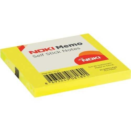 Noki Memo 75x75 Sarı Yapışkanlı Not Kağıdı 80 Yaprak 