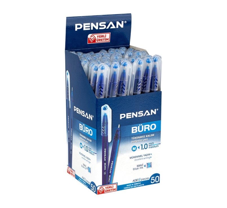 Pensan Büro Tükenmez Kalem 1 mm Mavi 50 Li 2270 