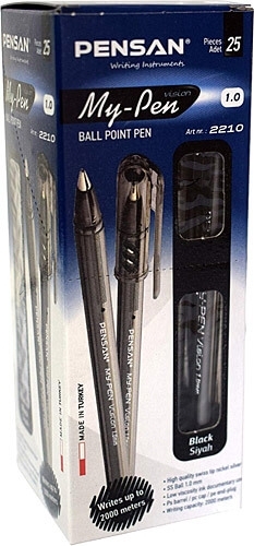 Pensan My-Pen Tükenmez Kalem Siyah 1 mm 25 Li 2210 