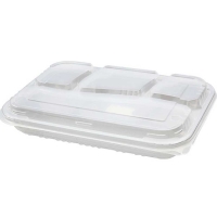 Stone Plastik Şeffaf Kebap Kabı 4 Bölmeli 75 Adet - 1