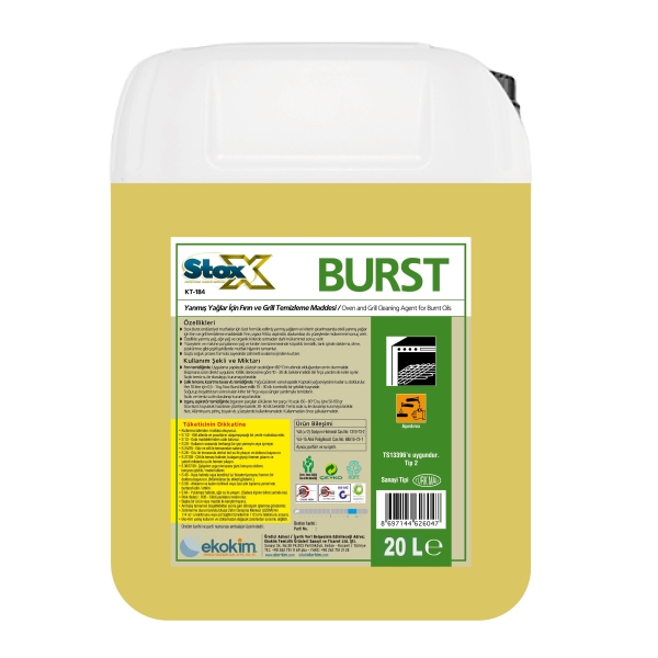 Stox Burst KT-184 Yanmış Yağlarda Fırın ve Gril Temizleyici 20 Kg - 1