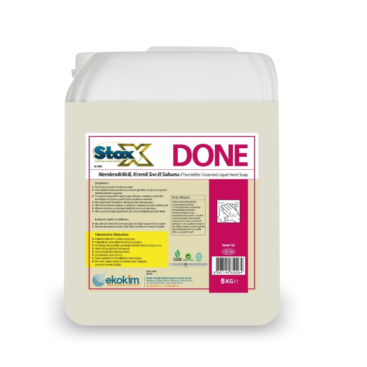 Stox Done Nemlendirici Kremli Sıvı El Sabunu Beyaz 5 Kg 