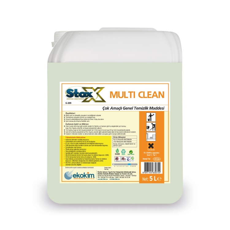 Stox Multi Clean Çok Amaçlı Genel Temizleyici 5 Kg 