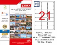Tanex Lazer Etiket TW-2021 63.5x38.1 mm 100 Adet - 1