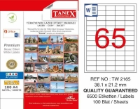 Tanex Lazer Etiket TW-2165 38.1x21.2 mm 100 Adet - 1
