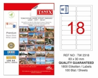 Tanex Lazer Etiket TW-2318 83x30 mm 100 Adet - 1
