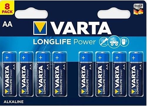 Varta Longlife Power Kalem Alkalin Pil AA 8 Li 